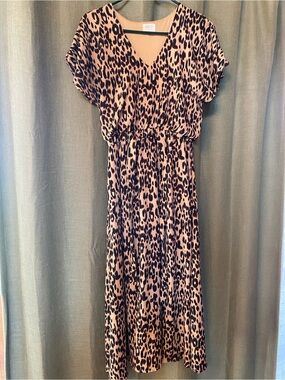 Sienna Sky Leopard Print Maxi Dress in Tan and Black